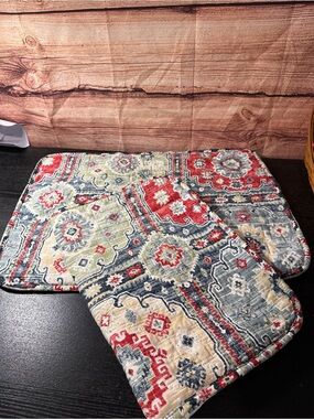 (2) Southshore Fine Linens Quilted Geometric Southwestern Pillow shams 19x26